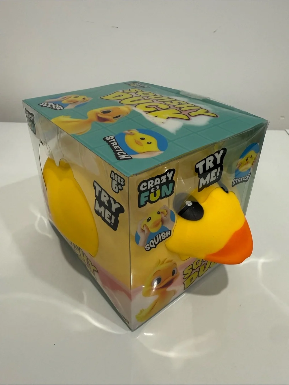 Crazy Fun Squishy Duck Plush - Bright Yellow
